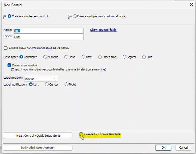 Check "Create list from a Template" option